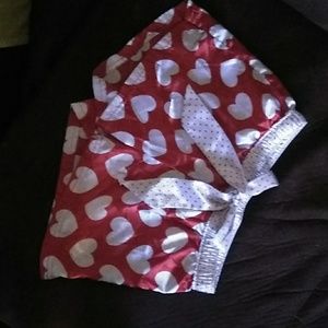 Girls justce sleeping shorts red/white hearts,sati